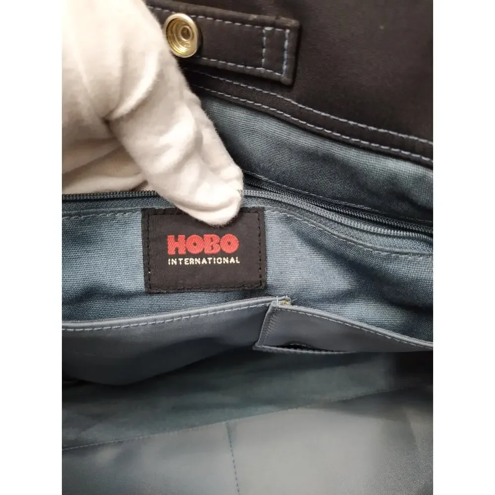 HOBO International Black Nylon Messenger Crossbody Bag